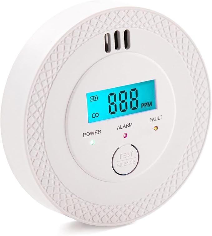 Carbon Monoxide Detectors,PG-C06 Portable Carbon Monoxide Detector,LCD Display Smoke Alarm,Carbon Monoxide Detectors Portable for Home,Restaurant,Hotel,Office (White)