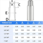 ChillWaves 304 Stainless Steel Pipe Fitting, Nipple Cast Pipe 1" NPT Male x 1" NPT Female Thread 2" Length(50MM)(2-PACK)