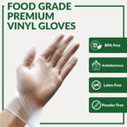 GORILLA SUPPLY Disposable Heavy Duty Vinyl Gloves, Large, 300 Count, BPA Free, Food Safe, Powder Free