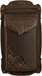 Special Lite Floral Vertical Wall Mount Mailbox - Copper Cast Aluminum Mailbox for Wall Mount - SVF-1001-CP