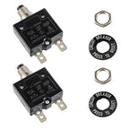 HUWREW 10 Amp Push Button Circuit Breaker 125-250V AC 50V DC L1 Series Manual Reset Thermal Circuit Breaker 10A Thermal Overload Protector (Pack of 2)
