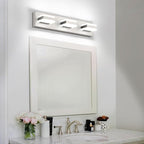 SOLFART Bathroom Vanity Lights Over Mirror Brushed Nickel Bathroom Light Fixture 3 Light Led Lights for Bathrooms Vanity Lights for Bath Nickel