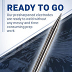 Pre-Ground TIG Tungsten Sharpened Electrodes Gold 1.5% Lanthanated 10-Pack (3/32” x 2.25”)