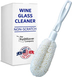 2-Pack Flute & Stemware Wine Glass Cleaning Brush - Dishwasher Safe, Non-Scratch Flute Cleaner for Crystal Glasses, Champagne Glass, Goblet, Wine Decanter - for Bar & Restaurant by FryOilSaver B61C