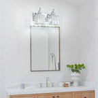 Crystal Vanity Lights Chrome 2 Light Bathroom Light Fixtures Over Mirror Modern Vanity Light for Bathroom