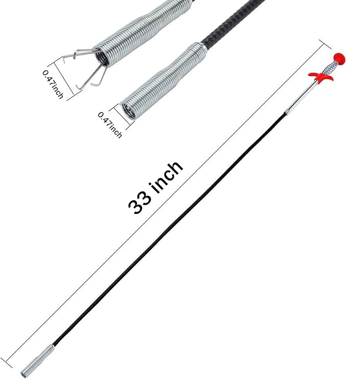 Drain Snake Hair Drain Clog Remover, 33 InchFlexible Claw Grabber Tool，Shower Snake Sink Unclogger Tool