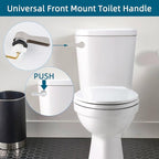 Hygie Rinse Metal Toilet Handle Lever Flush Replacement, Universal Front Mount Toilet Handle with Stainless Steel Flapper Chains, Toilet Repair Kit, Brushed Nickel