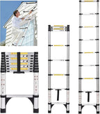 JADDUO 20.3FT Telescoping Ladder Portable Folding Extension Ladder Multi-Purpose Compact Ladder for Household/Outdoor Work, 330lbs Max Capacity