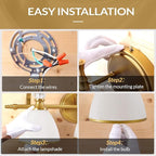 ANDY STAR Brass Vanity Light, Gold Bathroom Light Fixtures 4 Lights, 27.8 Inch Vintage Bathroom Sconces, Brushed Brass Vanity Lighting with Globe Clear Glass Shade, E26 Base (Bulbs Not Included)