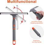 ITTAHO Swivel Shower Squeegee for Glass Doors, All-Purpose Anti-Slip Window Squeegee with 2 Blades, Window Cleaner Tool Bathroom Squeegee for Shower Doors, Tile Shower Walls，Mirrors,Car Windshields