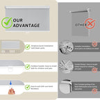 ChrisDowa Cordless Blackout Roller Shades for Windows, Thermal Insulated UV Protection Pull Down Shades, Total Blackout Window Blinds for Home, Office, Bedroom, Door (28" W x 72" H, Grey)