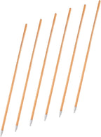 Matthew Cleaning Commercial 60inch Screw On Mop Handle for Floor Cleaning Heavy Duty Mop Head Replacement Holder Industrial Grade Lacquered-Wood Handle with Threaded Metal Tip - 6 Pack