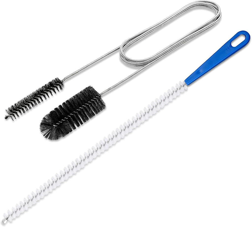 Flexible Extra Long Drain Brush, Drain Unblocker Tools,61 inch Pipe Cleaner Brush and 17.7 inch Sink Unblocker Tool, Double Ended Nylon for Curved Pipes and Slim Holes