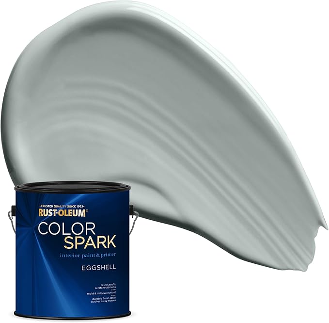 Rust-Oleum Color Spark Interior Paint and Primer in One, Eggshell, Tranquility, 1 Gallon