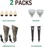 Lumina Lighting® 4W Landscape lighting 12V Landscape Lights Low Voltage Landscape Spotlights Warm White Waterproof Outdoor Replaceable LED Bulb for Garden, Lawn, Porch, Patio and Yard (Bronze, 2-Pack)