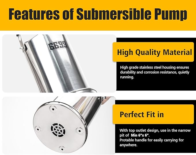 Tankless Water Heater Flushing Kit Includes 1/4HP Stainless Steel Pump with Two Adapters & 3 Gallons Pail with Bucket Lid Opener & Two 1/2” Dia X 6’ PVC Hoses with Washers