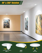 ZYC Gimbal LED Recessed Lighting - 6 Inch 5CCT 12W 360° Rotation Adjustable Eyeball Light,LED Swivel Spotlight,Directional Sloped Ceiling Light,Dimmable Canless Wafer Downlight Pack of 6 Black.