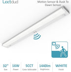 Under Cabinet Lighting Motion Sensor Hardwired, 32 Inch 16W Dimmable, 5 CCT 2700/3000/3500/4000/5000K, Eyes Care Design Linkable Under Counter Lights for Kitchen, Sink, ETL Listed, White