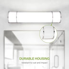ASD LED 24" Vanity Flush Mount Light Fixture, Linear Bathroom Lighting Bar | 3CCT, Dimmable, ETL Listed | 25W 2600LM 3000-5000K 100-277V | Long Tube Bath Wall Sconce Over Mirror | Nickel