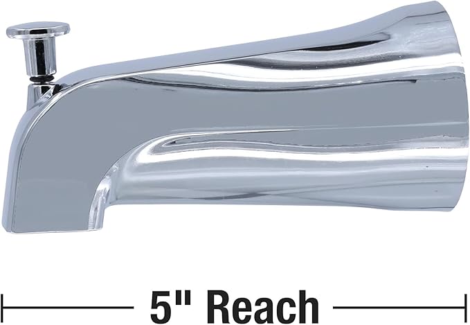 DANCO Bathroom Tub Spout with Front Pull Up Diverter, Chrome Finish, 1-Pack (88052)