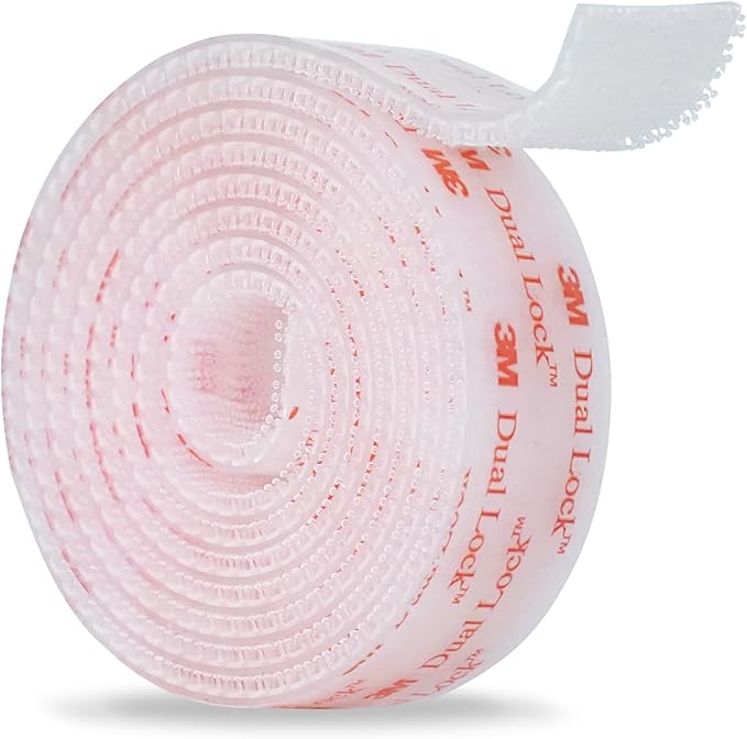 3M Dual Lock SJ3560 1"×4ft Clear 1 Pack Reclosable Fastener Mounting Tape Interlocking Mushroom Shaped Strong Adhesive Hook Lock Sticky Tape for Indoor and Outdoor(DC2512)