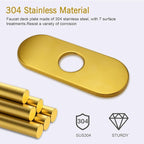 6.3 Inch Deck Plate Bathroom Sink Faucet Escutcheon, Hole Cover for Bathroom Kitchen Faucets Escutcheon Faucet Plate Stainless Steel, Brushed Gold