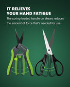 6.5" Pruning Shears for Gardening, Sharp Plant Trimming Scissors for Precise Cuts, Stainless Steel Garden Scissors Bonsai Clippers (2-Pack Curved)