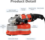 Electric Diamond Polisher Machine+Telescopic Rod 3800W 6 Speed Gears Triple Head Concrete Diamond Grinder for Metal,Stone,Cement Brick Surface Grinding,Epoxy Resin Removal Rock Granite