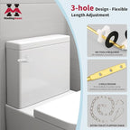 Houtingmaan Toilet Handle Replacement Kit,Toilet Handle Lever for Most Front Mount Toilets, Universal Brass Toliet Flush Handle Lever with Stainless Steel Flapper Chain,White