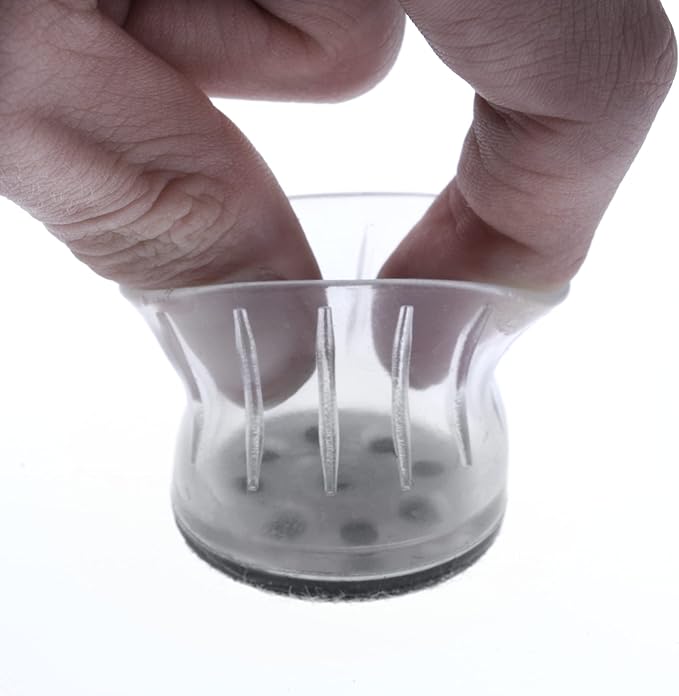 Slipstick GorillaFelt Chair Leg Floor Protectors for Hardwood Floors, Clear Sleeve Felt Pads for Furniture That Stay On, Fits Round & Square Legs, Includes 8 Premium Transparent Chair Socks, CB186