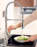 Hibbent Pull Down Kitchen Faucet Head Replacement, 3 Function Sink Faucet Sprayer Head Nozzle with 15 Adapters, Compatible with Moen, American Standard, Delta, Kohler Faucets, Brushed Nickel