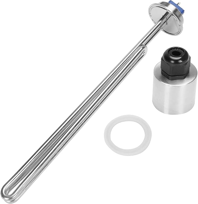 DERNORD 2 Inch (OD64) Tri-clamp 240V 6500W Foldback Heating Element Electric Water Heater with Low Watt Density