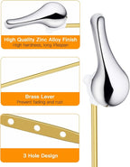 Hidnvefen Toilet Handle Replacement Kit Universal Toilet Flush Handle, Zinc Alloy Toilet Tank Trip Lever with H2 Brass Arm, Compatible with American Standard/Mansfield Toilet