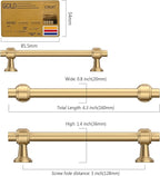 Amerdeco 10 Pack Champagne Bronze Cabinet Pulls 5 Inch(128mm) Hole Center Drawer Pulls Cabinet Hardware Kitchen Cabinet Handles for Bathroom Dresser Pulls ZH0069