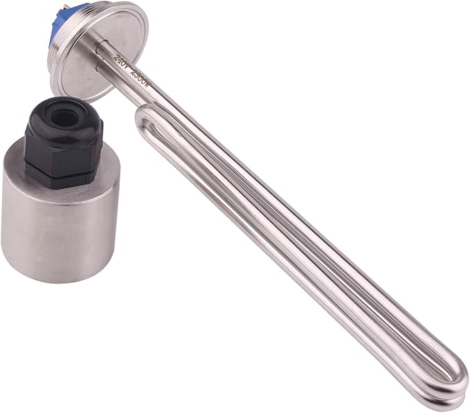 DERNORD 2 Inch (OD64) Tri-clamp 240V 2500W Foldback Heating Element Electric Water Heater with Low Watt Density