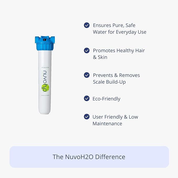 NuvoH2O Citrus, Salt-Free Water Filter System + Water Softener – Healthy & Pure Water, Retains Healthy Minerals – Removes Hard Water Build Up (Home System)