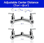 Commercial Kitchen Faucet 36" Height Wall Mount with Sprayer 8" Center Wall Mount Kitchen Sink with 12" Add-on Swing Spout Pre Rinse Faucet for Commercial Sink(Round Sprayer