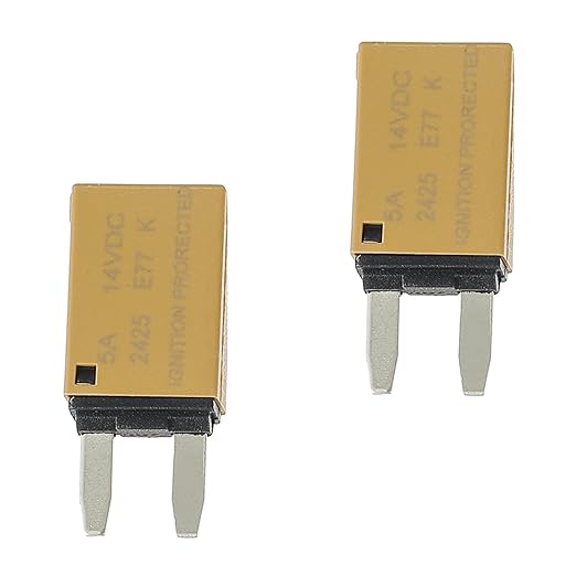 5A DC 12V-14V Auto Reset Circuit Breaker ATM Low Profile T1 Mini Blade Fuses Breakers for Car Trucks Marine Boat RV Solar and More,2 Pack
