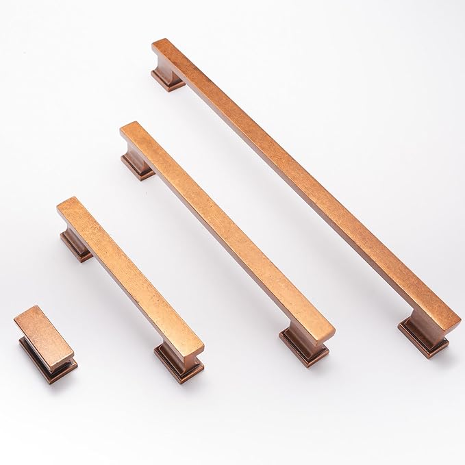 COTYKILEY 10 Pack 10 Inch(256mm) Antique Brass Kitchen Cabinet Handles Cabinet Pulls Vintage Drawer Pulls Aged Gold Bronze Kitchen Cabinet Hardware