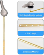 iFealClear 2 Pack Toilet Handle Kit, Universal Front Mount Tank Flush Lever, Solid Brass, Brushed Nickel