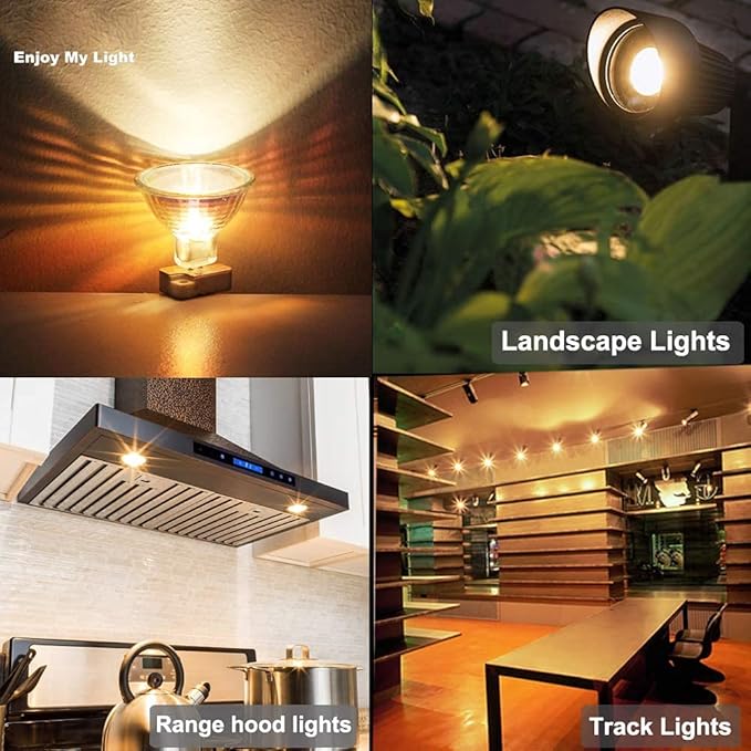 Vinaco MR16 Bulb，6 Pack MR16 Halogen Bulb 50W GU5.3 Base, 800LM High Output MR16 12V 50W Halogen, 2800K Warm White MR 16 Dimmable with Clear Glass Cover, MR 16 GU5.3 for Landscape, Track Lights