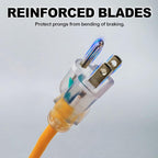 EP 15 Ft 14/3 SJEOW Heavy Duty Outdoor Extension Cord, Yellow 3-Outlet Power Cable with LED Lighted Plug, Water-Resistant for Indoor/Outdoor Use, Lawn, Garden, Appliances & Tools