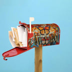 Giwawa Stained Glass Monarch Butterfly Magnetic for Fall Mailbox Cover Autumn Mail Box Covers Standard Size 18 x 21 Thanksgiving Decorations Outdoor Welcome Mailbox Wrap