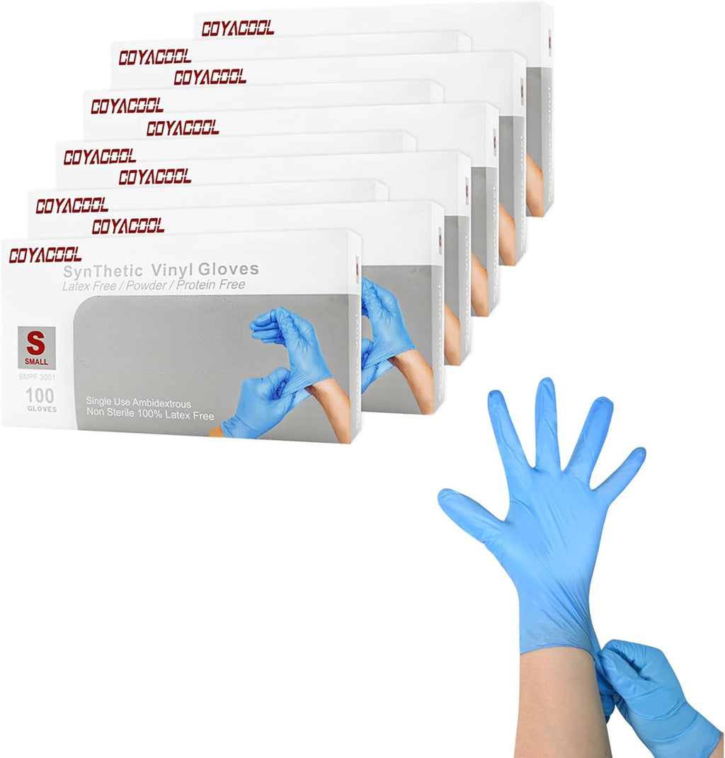 Disposable Gloves Small, Nitrile and Vinyl Blend Material Gloves, Latex Free, 4 Mil,1000 Pc. Food Grade Glove for Cleaning, Food Prep, Hair Dye, Tattoo, Blue