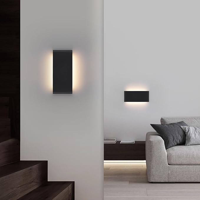 15"Modern LED vanity light,20W Dimmable 5 CCT (3000K-6500K) Adjustable Wall Lamp,Up and Down Wall Lighting,Indoor Wall Sconce for Bedroom,Staircase,Hallway,Dressing Table, 4Pack（Black）