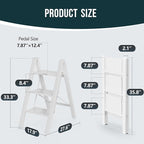 WOA WOA Step Ladder, Widen Pedals Folding Step Stool with Anti-Slip Foot, Portable Lightweight Aluminum Ladder, Household Stepladder for Kitchen, Fold Thin & Space Save, 300 lbs Load (3 Step, White)