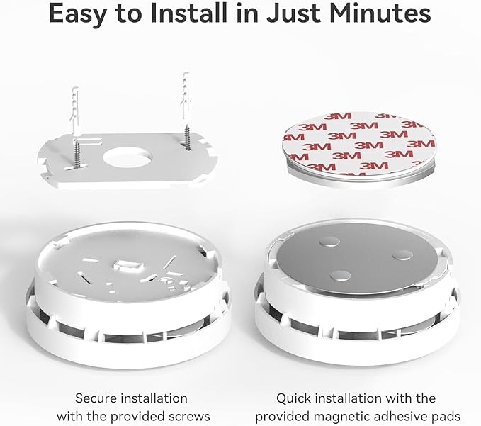 Jemay Smoke Detector Fire Alarms 10 Year Battery Operated with Photoelectric Sensor & Silence Button, 3V Battery Smoke Alarm Fire Detectors Easy to Install,UL217-9th Listed,10 Packs