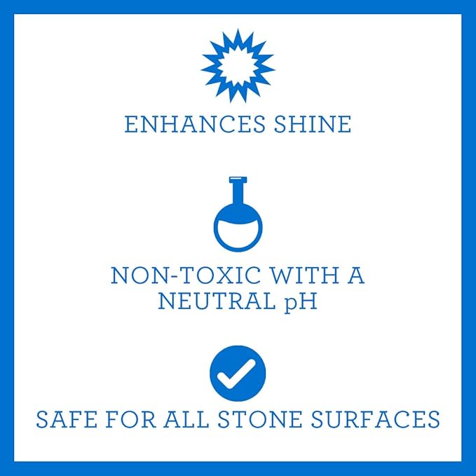 TriNova Granite Cleaner & Polish Gallon Refill for Daily Use - Made in USA, Enhances Shine, Streak-less - for Counter-tops, Marble, Stone, Bathroom Tile Kitchen, & Islands - 128 fl oz