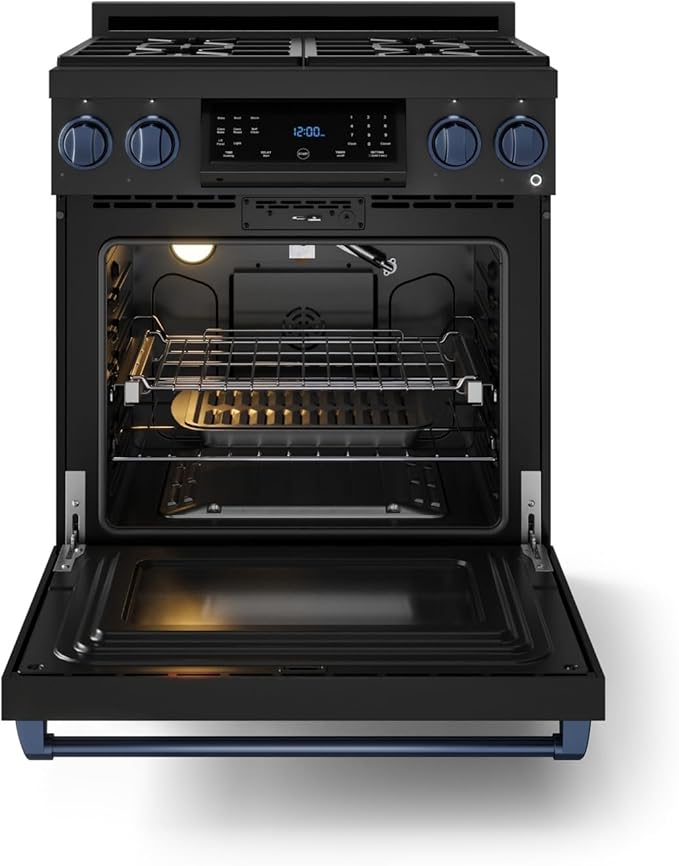 Gordon Ramsay by THOR Kitchen 30 Inch Professional Gas Range with Tilt Panel Touch Control in Black/Navy Blue