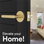 Mega Handles Ronn Passage Lever Door Handle Set for Hallway, Closet and Bathroom, Heavy Duty Door Levers, Fits All Standard Door Sizes, Screws Included - Satin Brass (1 Pack)